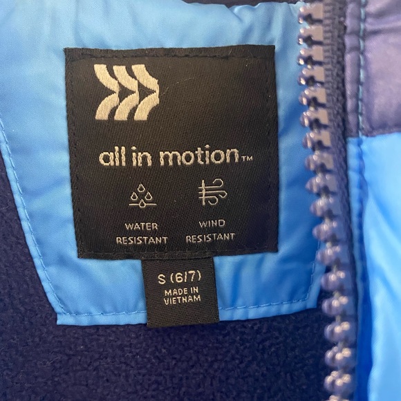 All in Motion Two Tone Blue Puffer Coat Kids Size 6 - Picture 6 of 7